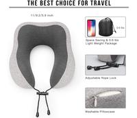 Luxe léger Portable en forme de U avion voyage oreiller gonflable en mousse à mémoire de forme cou soutien Massage caractéristique voiture Logo personnalisé