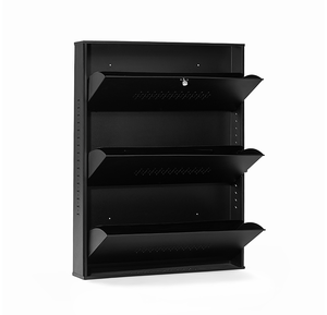 Étagère à chaussures robuste en métal noir à 3 niveaux – Solution de rangement moderne et peu encombrante pour la maison, le bureau et l'entrepôt - Product Image 1