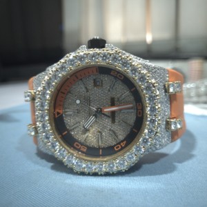 Reloj de Lujo con Diamantes Moissanite VVS Chapados en Oro, Movimiento Automático Digital, Acero Inoxidable, Estilo Hip Hop, Relojes de Cuarzo con Diamantes - Product Image 2