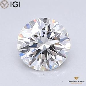 Diamante cultivado en laboratorio CVD de 0.50 quilates, certificado por IGI, color E, claridad VVS1, corte redondo de 5.13 mm para anillo profesional. - Product Image 1