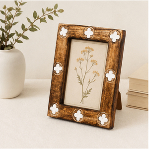 Creative Wood Photo <b>Frame</b> with Bone Inlay <b>Vintage</b> Style Tabletop <b>Picture</b> <b>Frame</b> Wholesale Luxury Eco-Friendly Home Decor - Product Image 6