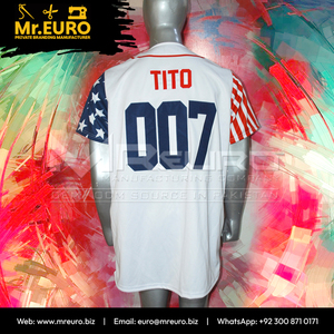 เสื้อเบสบอลสั่งทำ Mr.EURO รุ่น ZBT พิมพ์ลายแบบ Sublimation แขนสั้น คอวี ติดกระดุม ผลิตจากโพลีเอสเตอร์ 100% ระบายอากาศได้ดี แห้งเร็ว ทรงหลวม - Product Image 5