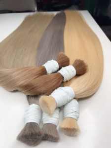 Venta al por mayor doble dibujado 100 gramos por lote Extensiones de cabello virgen vietnamita a granel de 1 donante - Product Image 5