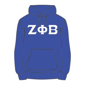 Sudadera con Capucha Zeta Phi Beta al por Mayor, Azul, de Algodón y Felpa, Unisex, Corte Regular, Letras Griegas en la Parte Delantera, Ropa Casual de Otoño - Product Image 2