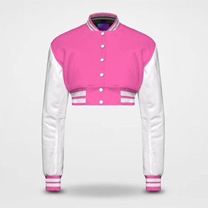 Chaquetas Varsity Cortas para Mujer, al por Mayor de Fábrica, Alta Calidad, Mangas Largas, Transpirables, de Algodón, Resistentes al Viento, las Mejores Chaquetas de Béisbol - Product Image 1