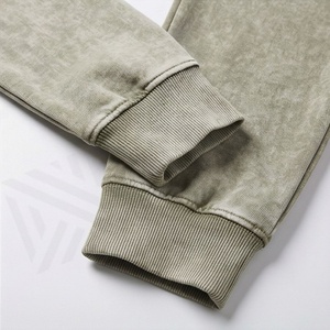Ensemble de jogging vintage personnalisé à prix avantageux, survêtement zippé délavé à l'acide, sweat à capuche et pantalon de survêtement pour homme, style streetwear - Product Image 6