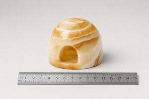 Support de bougie chauffe-plat en onyx ambre naturel, fait main, en forme d'igloo, en pierre, vente en gros, logo personnalisé, décoration spa et maison - Product Image 4