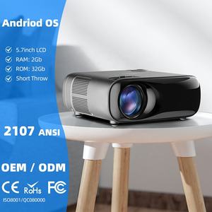 AKEY9S 4K Natif 1080P Haute luminosité de jour Courte portée Cinéma maison Gaming Netflix YouTube Mini projecteur Android économique à faible coût - Product Image 1