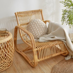 Aesthetics House Decoration Handicraft Natural Rattan Armchair <b>Sofa</b> <b>Modern</b> Luxury Sitting Room Balcony Couches - Product Image 6