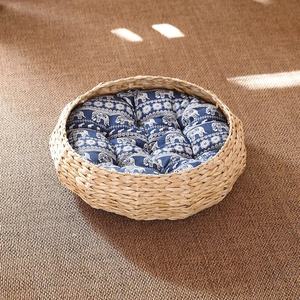 Panier tissé de grande taille de lit de grattage de chat rond de produit chaud avec le matériel de rotin pour des animaux familiers - Product Image 2