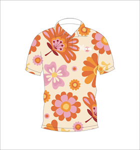 Polo pour homme Ferocious à imprimé floral, manches courtes, décontracté, respirant, en polyester tissé, coupe classique, logo sur le devant - Product Image 1