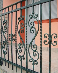 KHP Modern <b>Floor</b>-Mounted Wrought Iron Balcony Railing Rust-Resistant Tubular Design for Outdoor Use 3-Year Warranty DIY - Product Image 5