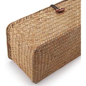 Panier rectangulaire en jonc de mer naturel avec couvercle, tressé à la main, en fibre végétale, pour l'organisation de la maison, du Vietnam - Product Image 5