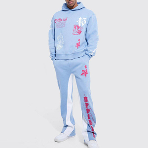 Custom Logo Clothing Manufacturers Heavyweight Tracksuit Sweatsuit High Quality Jogger Hoodie and <b>Sweatpants</b> <b>Set</b> Men - Product Image 3