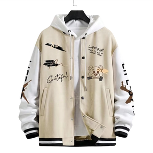 Unisex Wool & <b>Leather</b> Varsity Hoodie Baseball Letterman College <b>Jacket</b> for Men Women <b>Boys</b> & Girls - Product Image 1