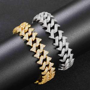 Bracelet en diamant moissanite hip-hop personnalisé OEM le plus vendu, avec coffret cadeau haut de gamme disponible au meilleur prix depuis l'Inde - Product Image 3