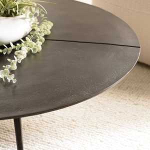Mesa de Centro Redonda Moderna Everyday Icon con Tapa de Vidrio Templado y Estructura Metálica, Diseño de Mediados de Siglo, Muebles para Sala de Estar - Product Image 4