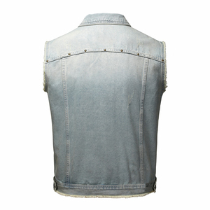 <b>Mens</b> Vintage Washed Biker <b>Denim</b> <b>Vest</b> Sleeveless Jacket Heavy Cotton Club Style Waistcoat <b>For</b> Bike Riders <b>Denim</b> <b>Vests</b> - Product Image 2