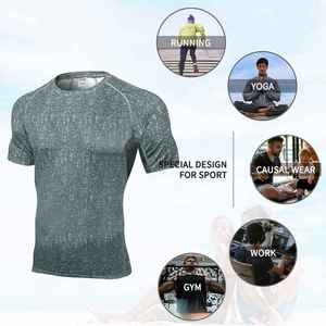 เสื้อยืดออกกำลังกายคุณภาพสูงสำหรับผู้ชาย เสื้อยืดวิ่ง เสื้อยืดฟิตเนส เสื้อยืดคอมเพรสชั่น  รับสั่งตัดตามไซส์ - Product Image 4