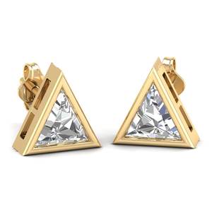 REYES Triangle Shape 2.2 Carat Moissanite <b>Stud</b> <b>Earrings</b> for Women in 14K 18K Solid White Gold <b>Fine</b> Jewelry Anniversary Gifts - Product Image 6