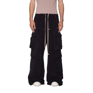 Pantalones Cargo de Nylon para Hombre, Estilo Casual, Pierna Ancha, Cintura Alta, Holgados, con Cordón Ajustable, Múltiples Bolsillos y Diseño de Parches - Product Image 1