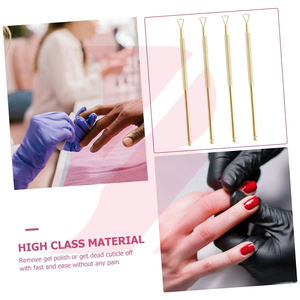 Juego de 4 Empujadores de Cutículas de Acero Inoxidable, Raspador de Uñas, Herramienta para Remover Gel, para Manicura y Pedicura, para Salones de Belleza y Uso Doméstico - Product Image 4