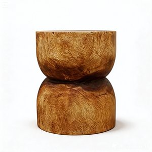 Offre Spéciale : Table d'Appoint, Chaise, Pouf et Tabourets en Bois Suar, de Style Moderne et Antique, de Petite et Moyenne Taille, avec Piétement Tambour, pour Salon, Chambre, Salle de Bain et Terrasse - Product Image 4