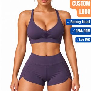Conjunto Deportivo de 2 Piezas para Mujer, Sujetador Deportivo y Pantalones Cortos para Gimnasio, Fitness, Yoga, Entrenamiento, Running - Product Image 1
