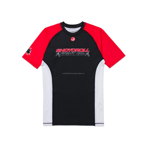 Maillots de combat MMA personnalisés imprimés par transfert thermique pour hommes, tissu 100% polyester durable, manches courtes, extensibles, légers, pour la boxe - Product Image 1