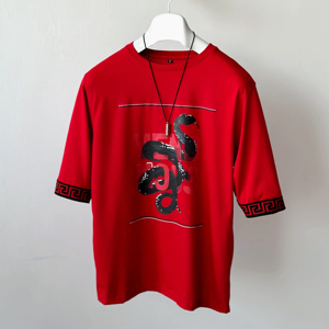 Camiseta Casual de Manga Corta con Cuello en V, Tejida en Poliéster/Algodón, Impresión Personalizada por Sublimación, Ecológica, Estilo Urbano - Product Image 1