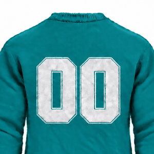 Custom Teal Blue Men Crew Neck Sweater Long Sleeve Soft Knit Pullover Casual Winter <b>Jumper</b> Ribbed Cuffs with Raised Chest Letter - Product Image 4