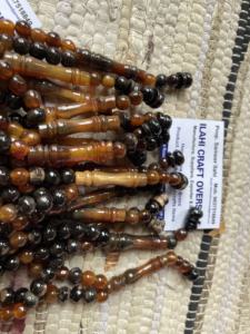 Tasbih Misbaha de 33 cuentas de cuerno de búfalo pulido, rústico, islámico moderno, ecológico y religioso de ILAHI, de Uttar Pradesh - Product Image 5