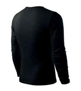เสื้อยืดถักคอกลมแขนยาวสำหรับผู้ชาย, ชุดลำลองทรงสลิมฟิต - Product Image 3