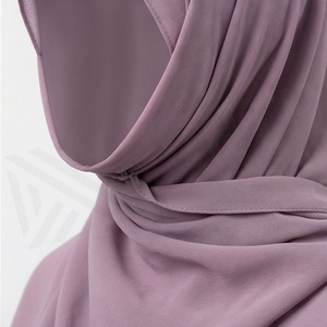 Women Solid Color Chiffon Hijab Breathable Daily Wear Islamic Scarf Shawl - Product Image 4