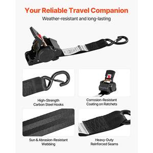 Kit de Amarre con Gancho en S para Remolque Fijo, Resistencia a la Rotura de 1649 Libras, Carga de Trabajo de 550 Libras, para Coche, con Trinquete y Topes para Ruedas - Product Image 6