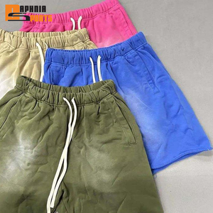 Pantalones Cortos de Felpa 100% Algodón con Efecto Desgastado, de Gran Gramaje, con Cordones Largos, Estilo Hip Hop, Ideales para Uso Casual - ¡Venta Caliente! - Product Image 4