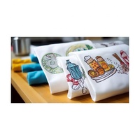 Serviettes de cuisine brodées en coton 100% de qualité supérieure 2026, prix de gros, avec logo personnalisé, sur mesure