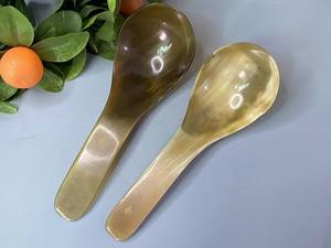 Paire de cuillères de luxe en corne de buffle sculptée, ustensiles de service de luxe pour cuisine et maison, très demandés, pour repose-cuillères et pinces de pot - Product Image 6