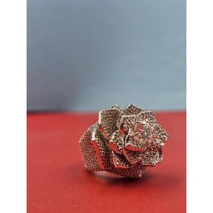 <b>Iced</b> Out Moissanite Rose <b>Ring</b> 925 Silver Finish Statement Jewelry Wedding & Engagement Diamond <b>Rings</b> for Men's with VVS Clarity - Product Image 1
