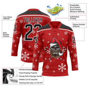 Últimos Jerseys de Hockey sobre Hielo de Alta Calidad, Personalizados, Transpirables, de Secado Rápido, 100% Poliéster, Servicio OEM, Venta al Por Mayor, Cuello en V - Product Image 4