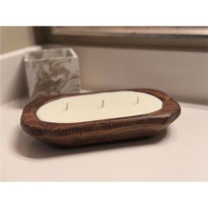 Cuenco de madera de lujo al por mayor de fábrica - Vela de cera de soja ecológica perfumada personalizada - Cuenco grande reutilizable hecho a mano - Product Image 5