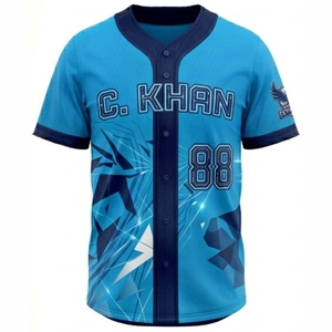 Nouveauté, maillots de baseball unisexes de haute qualité, 100% polyester, avec boutons, design respirant, taille plus, maillot de baseball imprimé - Product Image 1