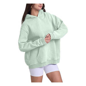 Sweat à capuche unisexe personnalisé en molleton épais, coton polyester délavé à l'acide, coupe oversize, style streetwear vintage, avec poche, pour l'hiver - Product Image 2