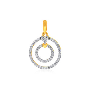 Colgante de Diamantes en Oro Amarillo, Corte Redondo, Diamantes Cultivados en Laboratorio, Estilo Minimalista, Uso Diario para Mujer - Product Image 1