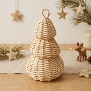 Árbol de Navidad de Ratán Hecho a Mano, Decoración Navideña Tejida para el Hogar, Exhibición Comercial, Adorno de Mimbre Natural, Decoración Navideña - Product Image 3