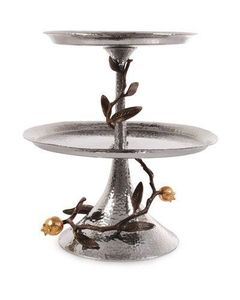 Support de service à 3 niveaux en métal doré de luxe, design feuille, plateau décoratif pour desserts et cupcakes, centre de table - Product Image 4