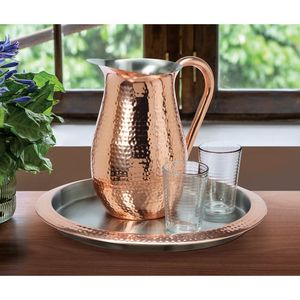 Service de table rustique en cuivre avec verres, export en gros, fabricant Inde - Product Image 3