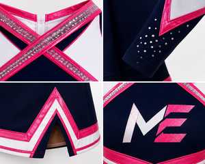Premium Quality Cheerleading Dress Long Sleeve Cold Shoulder Cross Back <b>Mini</b> Athletic Style High Waist Attractive Design - Product Image 3