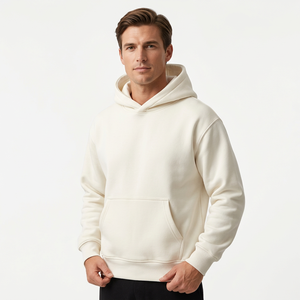 Oversized Basics Cotton Blended 450-500 Gsm <b>Plain</b> Fleece Hoodie <b>Men</b> Winter Streetwear Pullover <b>Hoodies</b> Manufacturers Bangladesh - Product Image 2