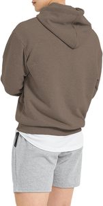 Sweat-shirt à capuche vert pin pour homme, personnalisable avec logo, en molleton uni, coupe ample, épaules tombantes, vente en gros, par fabricant OEM - Product Image 3